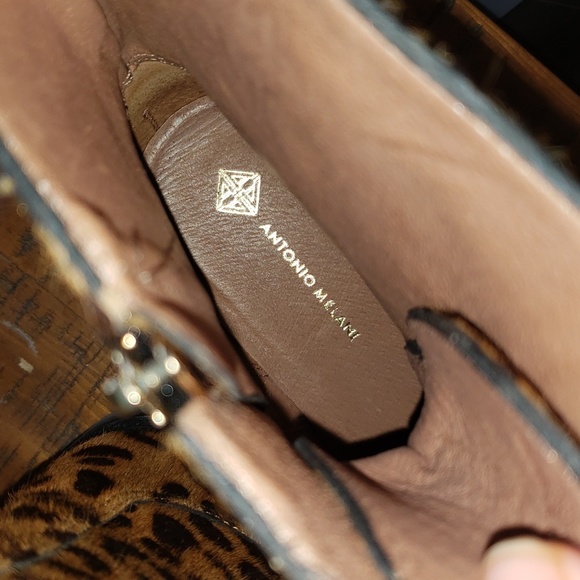 Antonio Melani Bertlli Moto Combat leopard Boots size 8 NWOT - Picture 3 of 8